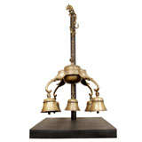 Antique Five Temple Bells on Base